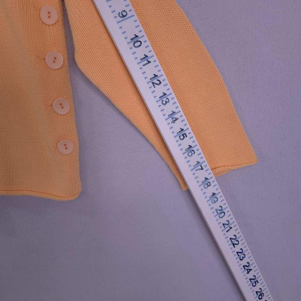 J Jill Sweater Womens Orange Small Long Sleeve Cropped Side Button Pullover - Picture 12 of 16